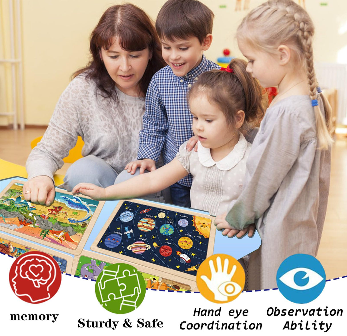 Puzzles for Kids Ages 4-6, 24 Pieces Wooden Puzzles for Toddlers Ages 3 4 5 6 7 8 Year Olds Puzzles Toys. Children Jigsaw Puzzles for Boys and Girls Gifts Educational Learning Toys Eirenke