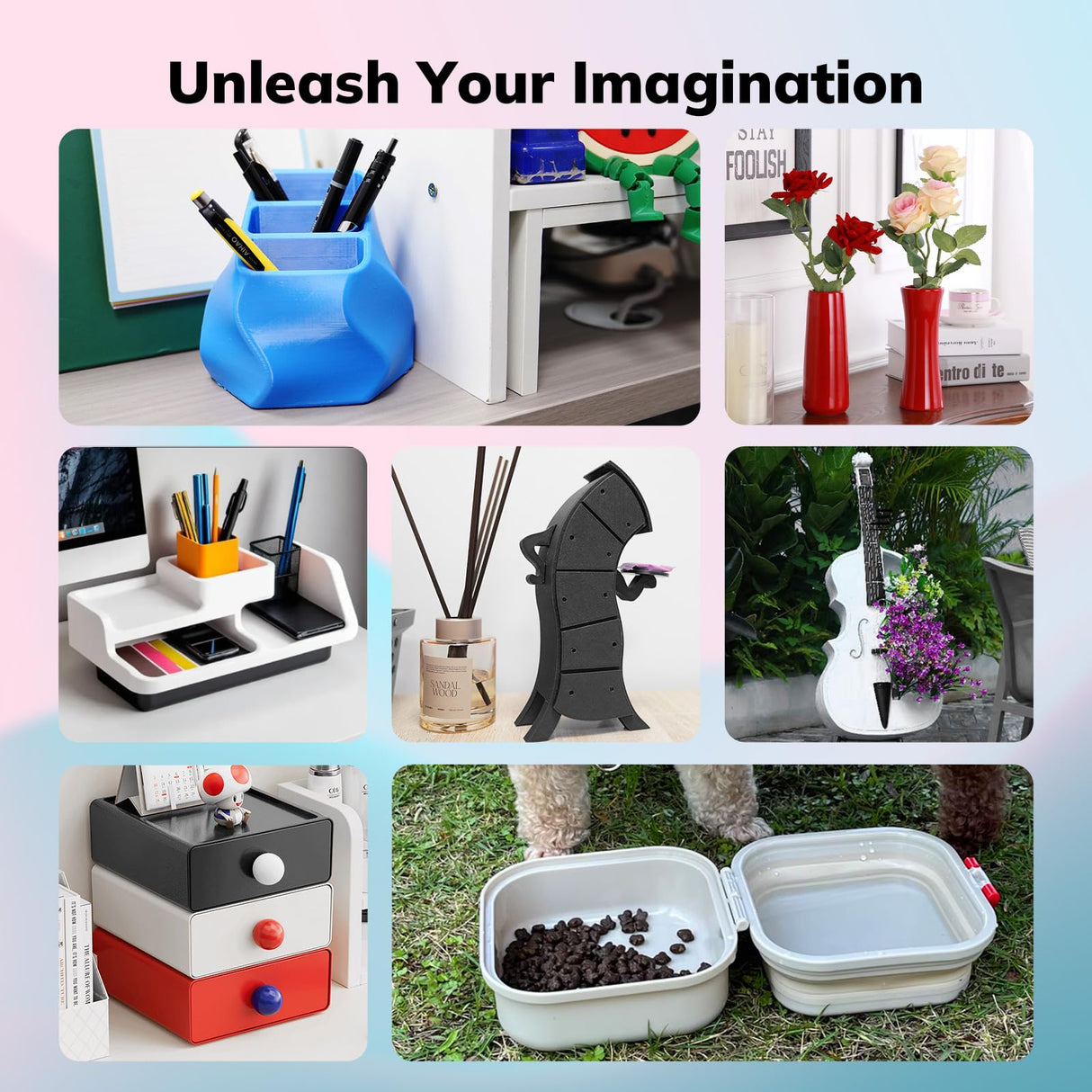 AMOLEN Rapid PETG Basic 3D Printer Filament High Speed PETG 1.75mm Dimension Accuracy +/-0.02mm 500mm/s High Speed Strong Toughness 1KG/2.2lb Dark Blue AMOLEN