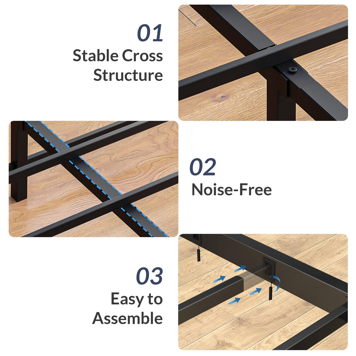 BELLEZE Riviera Full Size Bed Frame with Storage Headboard, RGB LED Light and Fast Charging Station BELLEZE