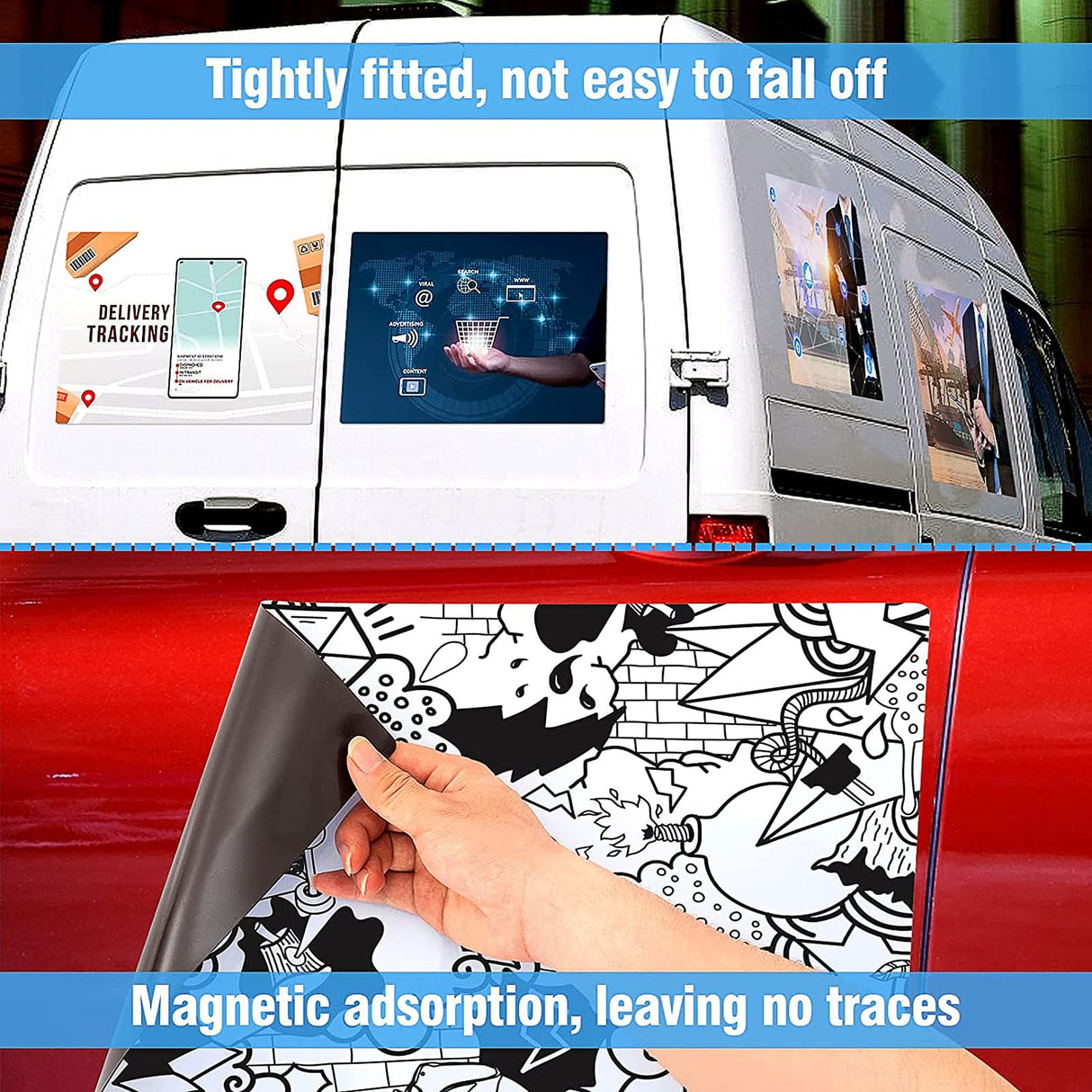 2 Pack Blank Car Magnets, 18" x 12" Car Door Magnets Signs, Rounded Corners Magnetic Vehicle Sign for Car to Advertise Business and Cover Company Logo, Prevent Car Scratches & Dents AzReference