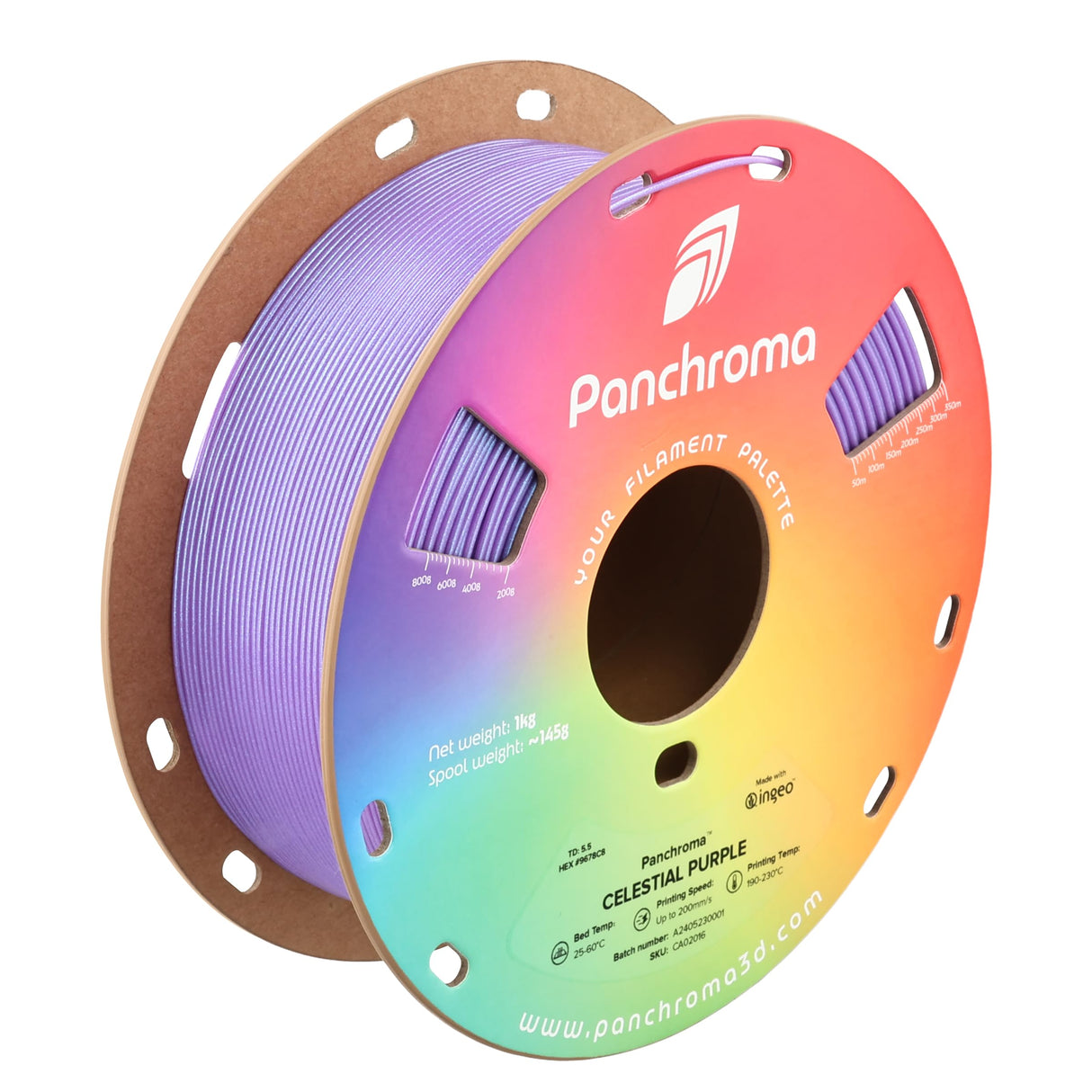 Polymaker Panchroma Celestial PLA Filament 1.75mm Purple, 1.75 Celestial Purple PLA 3D Printing Filament 1kg Spool - Panchroma 1.75 Shiny Glittering Purple PLA 3D Printer Filament Polymaker