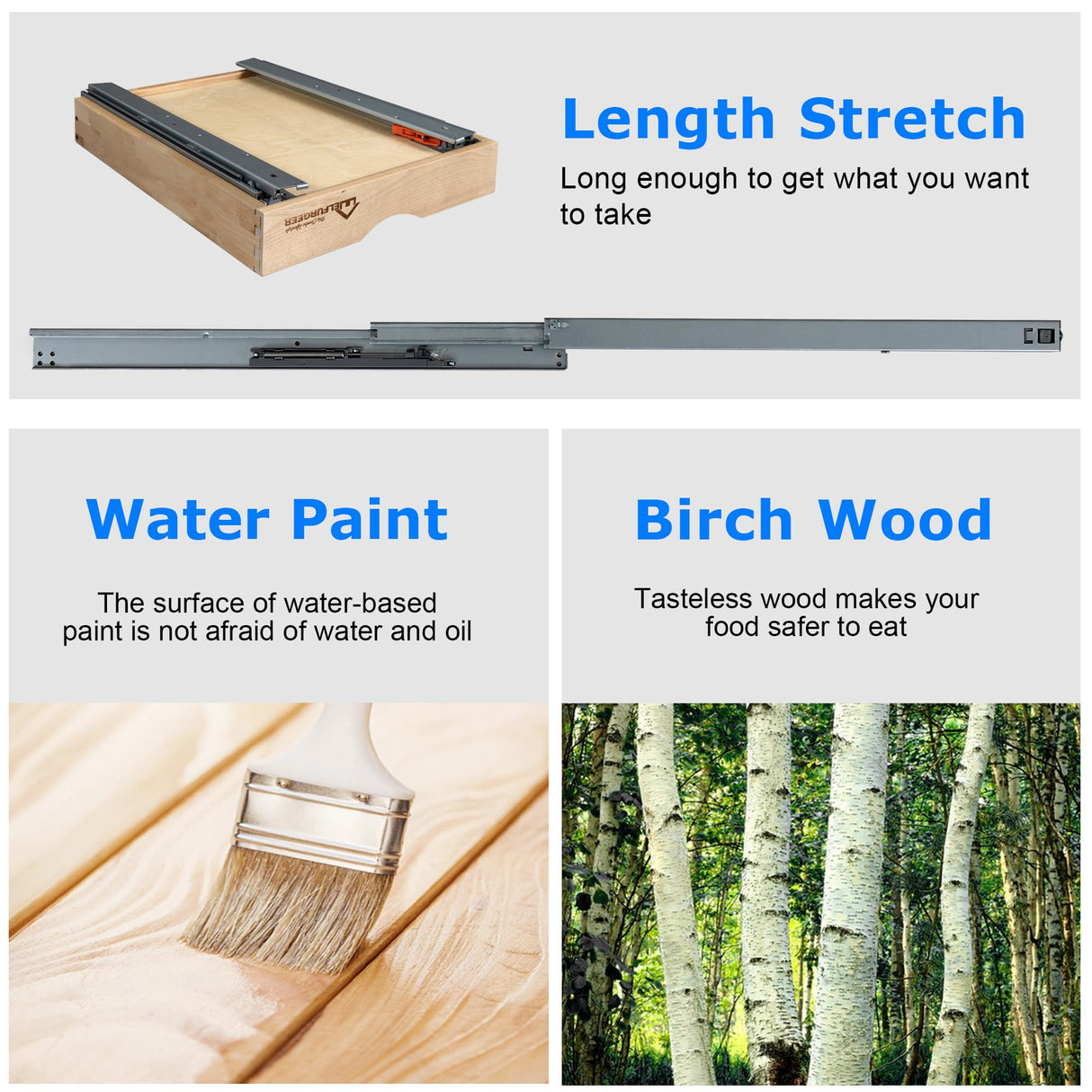 WelFurGeer Pull Out Drawers for Cabinets, Pull Out Cabinet Drawer, Slide Out Drawers for Kitchen Cabinets, Pull-Out Home Organizers, Cabinet Drawers WelFurGeer