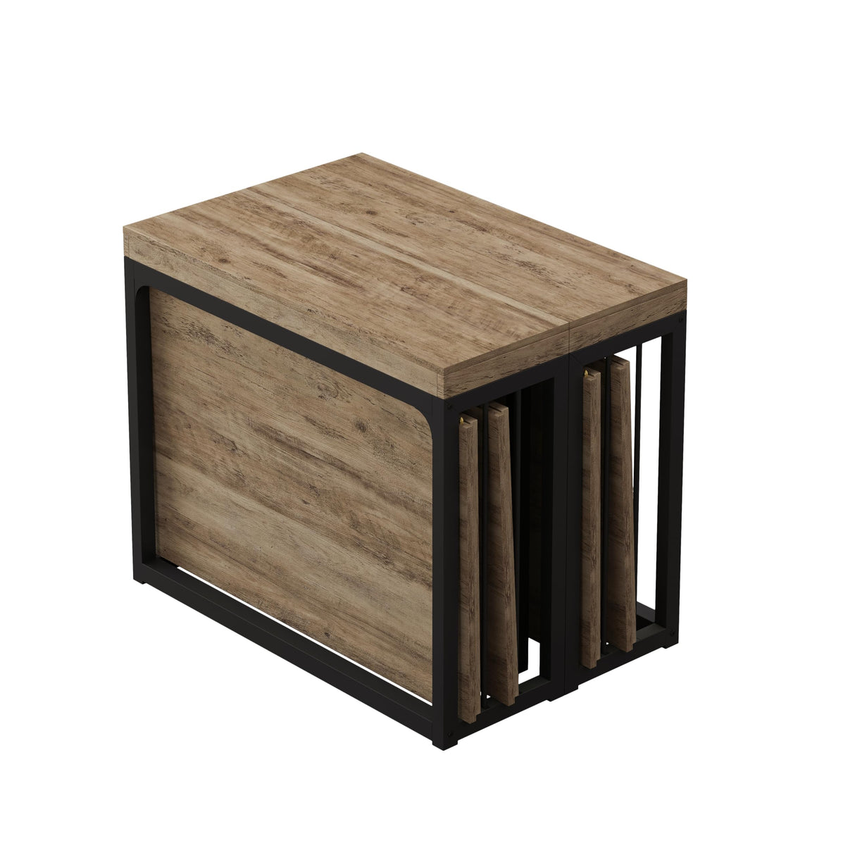 NTYUNRR 23.6" - 118" Extendable Dining Room Table, Modern Extra Long Folding Dining Tables for 2-10 People, Outdoor Patio Furniture Set, Adjustable Kitchen Dinner Table, Ancient Wood NTYUNRR