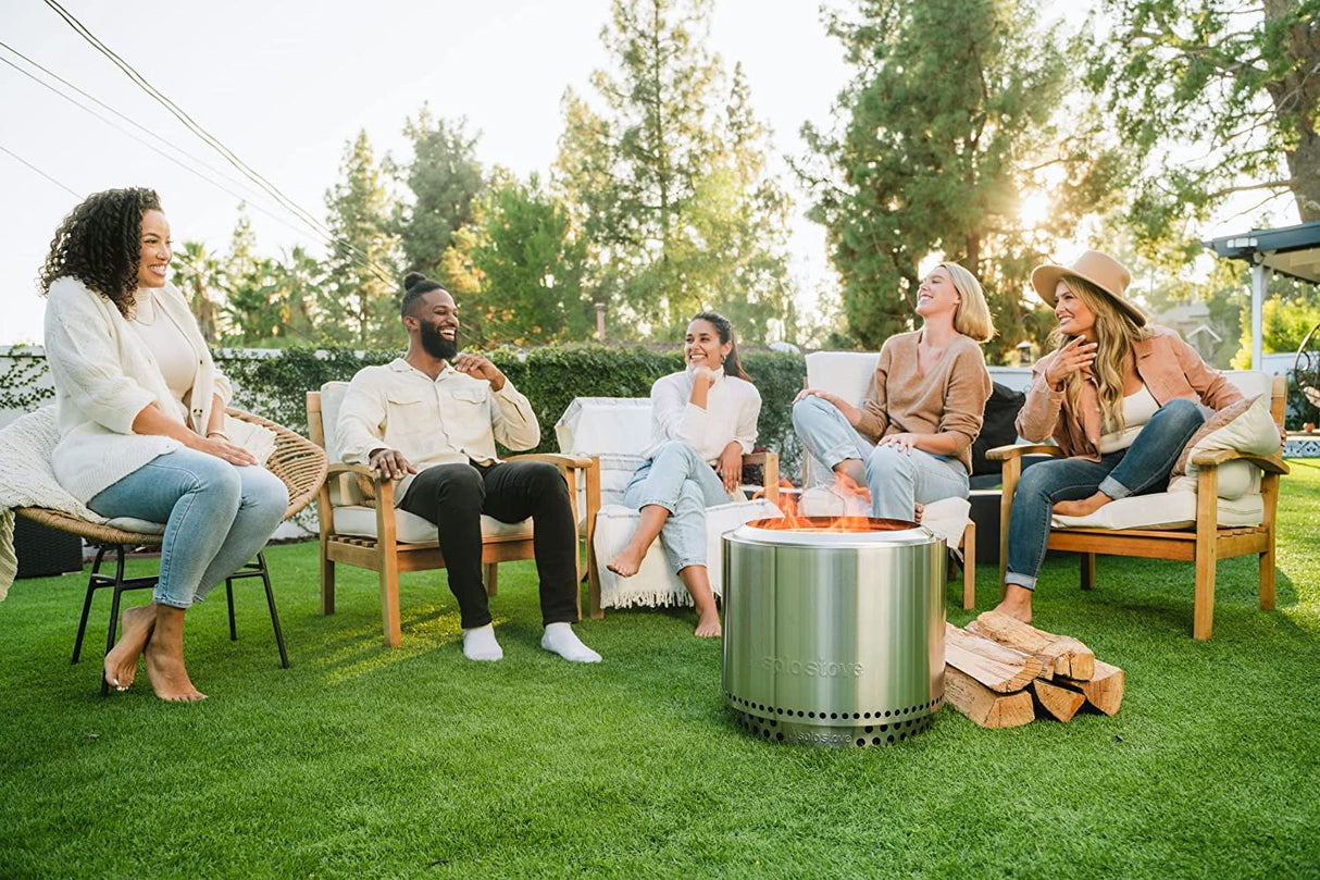 Solo Stove Bonfire 2.0 with Stand, 19.5 Inch Smokeless Fire Pit with Removable Ash Pan - Portable Outdoor Fire Pit - Stainless Steel Wood Burning Fireplace, Ideal for 4-6 People, 21.75 lbs Solo Stove