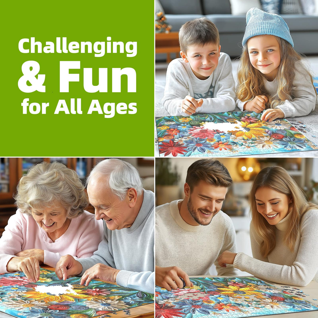 MINIWAN Puzzles for Adults 1000 Pieces Colorful Flower 1000 Pieces Jigsaw Puzzle for Adults Challenging Art Paper Puzzle Impossible Difficult Plant Jigsaw Puzzles for Adults MINIWAN