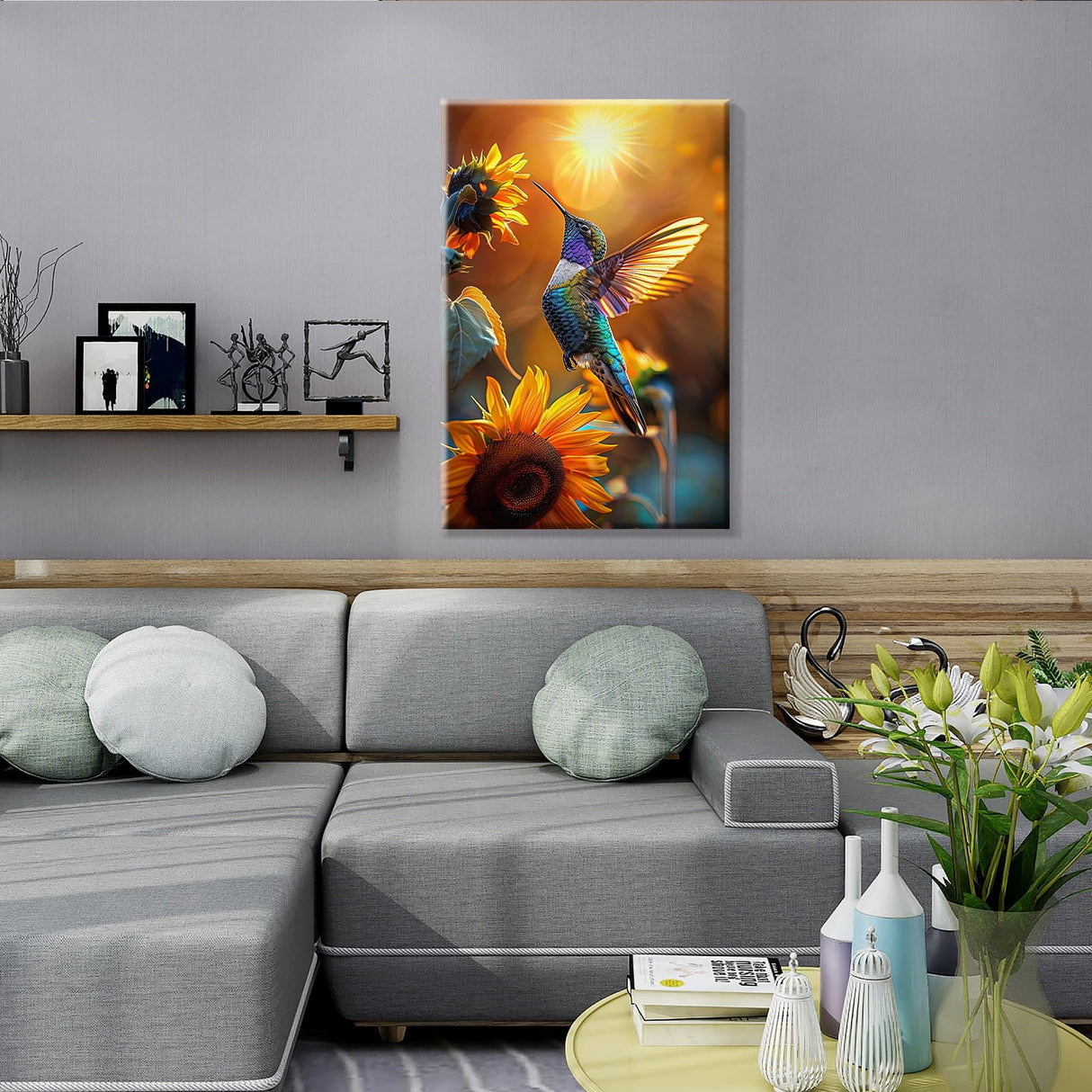 JOOZ Paint by Numbers Kit for Adults with Frame, Hummingbird Paint by Number with Easel, DIY Hummingbird Oil Painting by Numbers, Adult Paint by Number Kits Framed Canvas for Wall Decor 8x12 Inch JOOZ