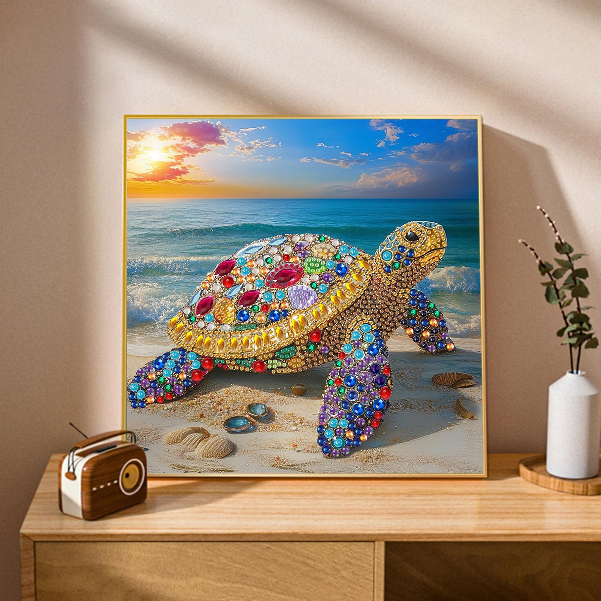 Turtle Diamond Art for Adults, Sea Turtle Special Shape Diamond Painting Kits for Beginner, DIY Diamond Painting Kit for Adults for Gift Relaxation 12x12 inch Ceiomez