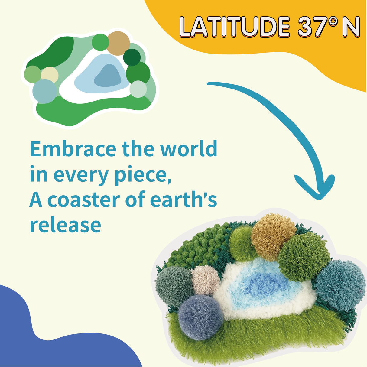 ChillFuzz Latch Hook Kits for Adults - Kids Crochet Kit for Beginners Arts and Craft Kit Moss Rug Coaster Green Latitude37N ChillFuzz