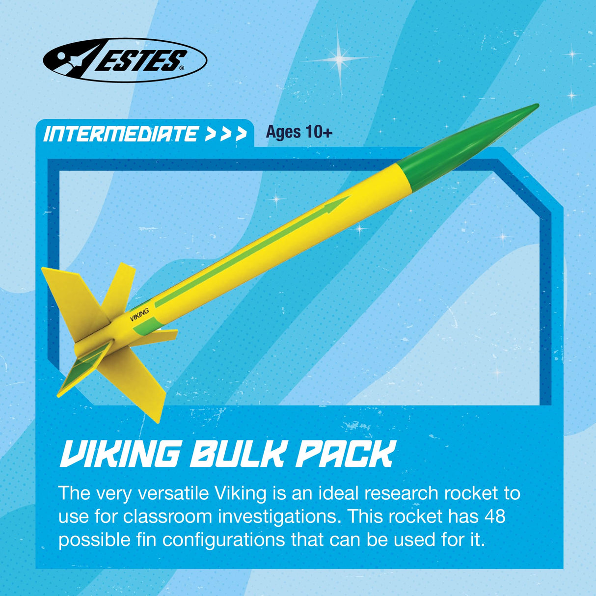 Estes 1755 Bulk Pack of 12 Viking Rocket-Building Kits, Intermediate Flying-Rocket-Model Kits for Ages 10+, Classroom Science Experiments Estes