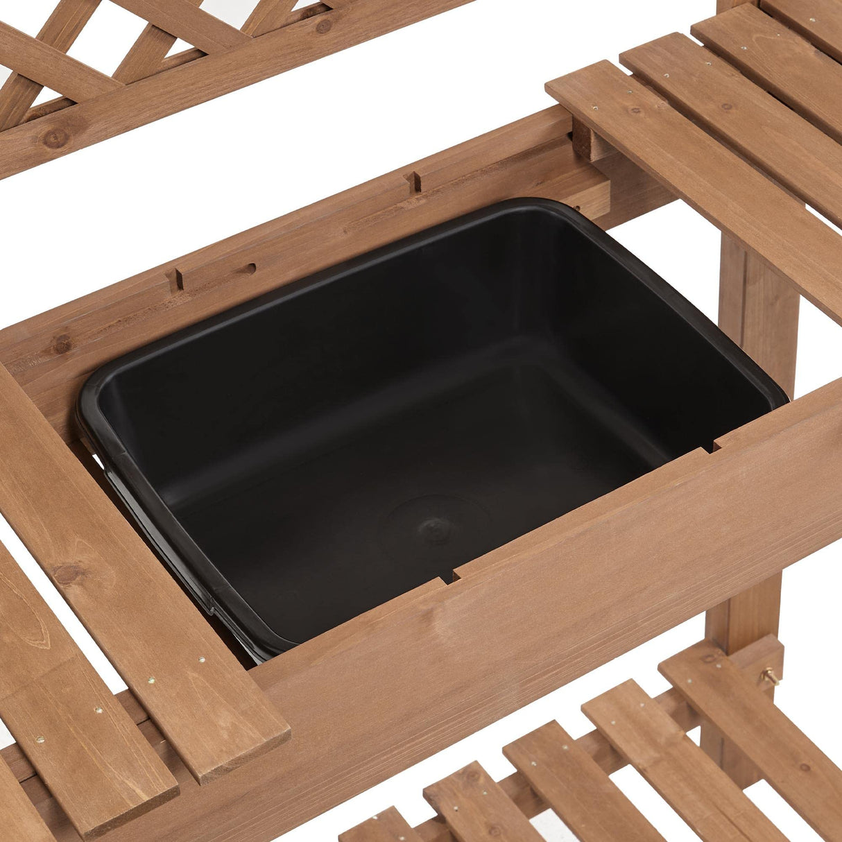 Yaheetech Potting Bench Table Outdoor Garden Horticulture Wooden Workstation Benches w/Sliding Tabletop/Removable Sink/Storage Shelf for Patio, Garden Furniture Wood Workstation,Brown Yaheetech