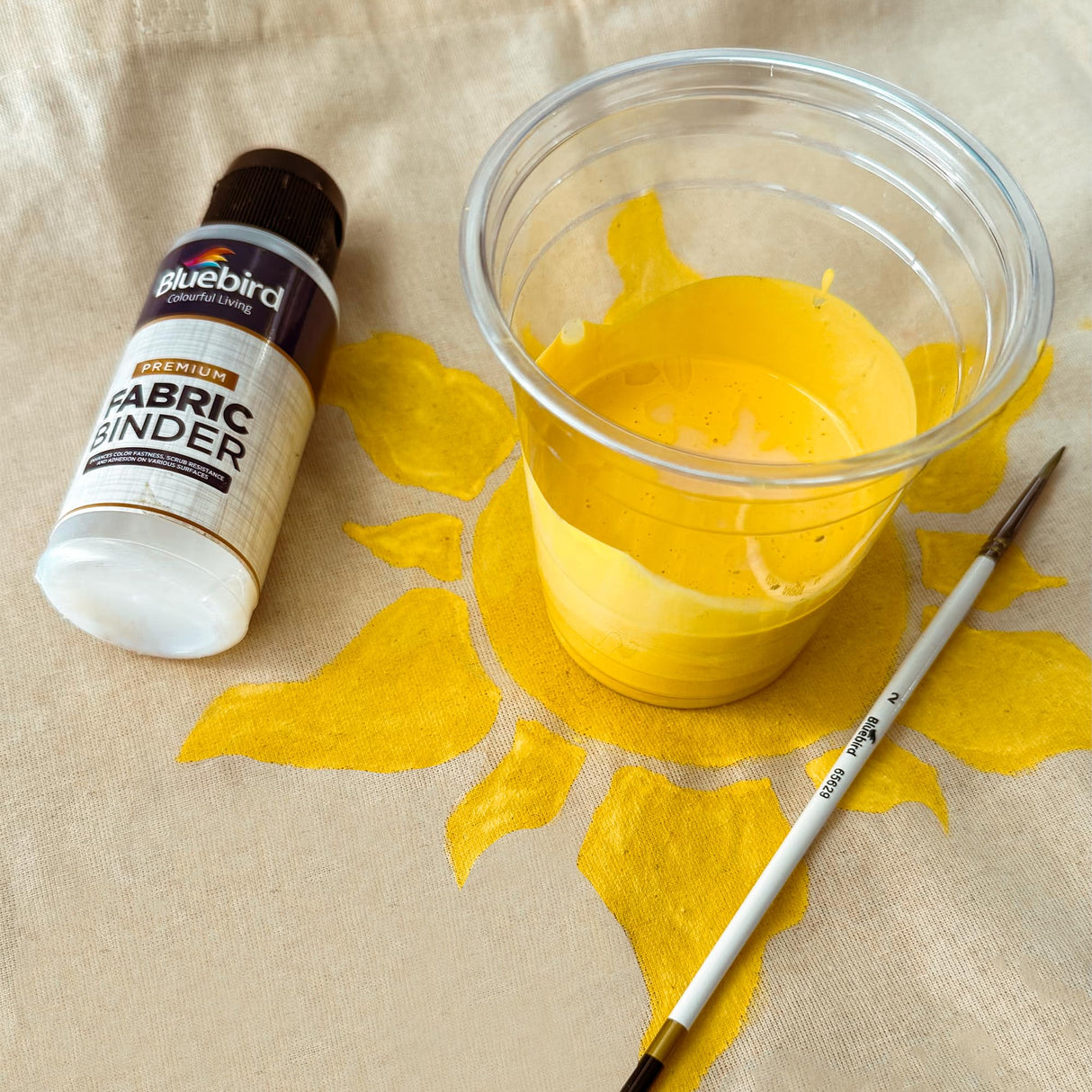 Bluebird Fabric Medium - 3.4 Fl Oz / 100 ML - Textile Medium for Fabric Painting, Prevents Flaking, Ideal for Clothes, Fabric Accessories, and More BLUEBIRD