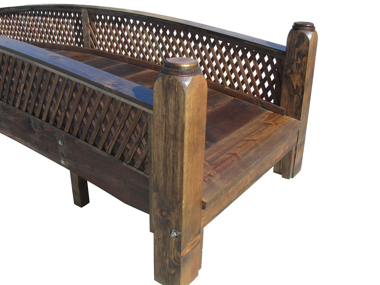 SamsGazebos 12-Foot Butterfly Garden Bridge Diamond Lattice Railings Commercial Grade SamsGazebos