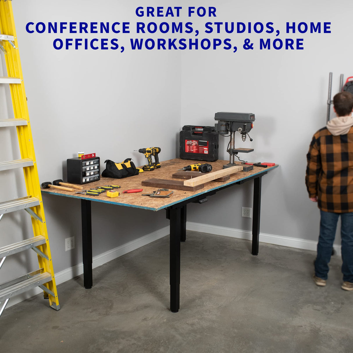 VIVO 4-Leg Dual Motor Electric Stand Up Desk Frame for Height Adjustable Workstation, Frame Only, Memory Control, Holds Extra Large Table Tops up to VIVO