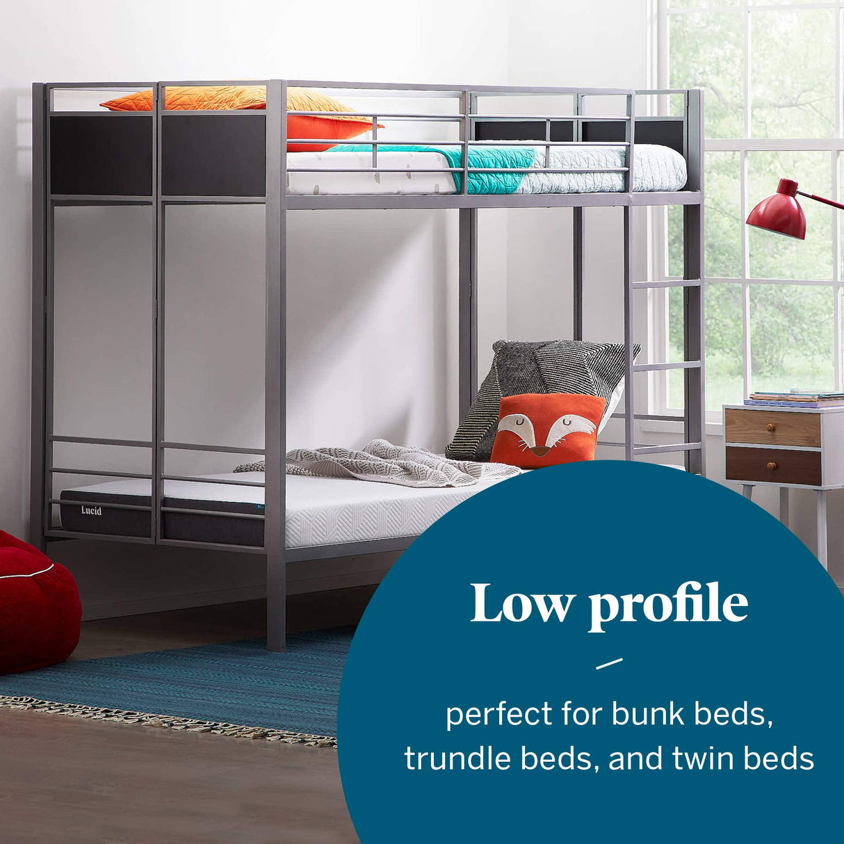 LUCID 5 Inch Firm Gel Memory Foam Mattress + Premium 100% Waterproof Cotton Terry Top Mattress Protector - Queen Size LUCID