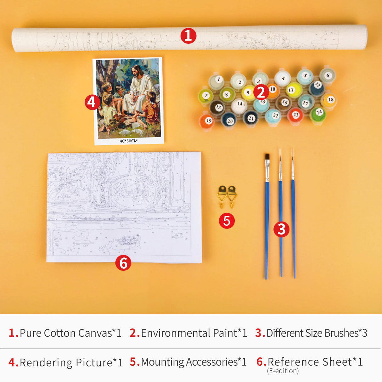 Jesus Paint by Number, Jesus Tells Stories Paint by Numbers, Adult Paint by Number Kits on Canvas Color by Number Painting by Numbers, DIY Oil Number Painting Canvas Arts for Adults, 16 x20 Inch TUMOVO