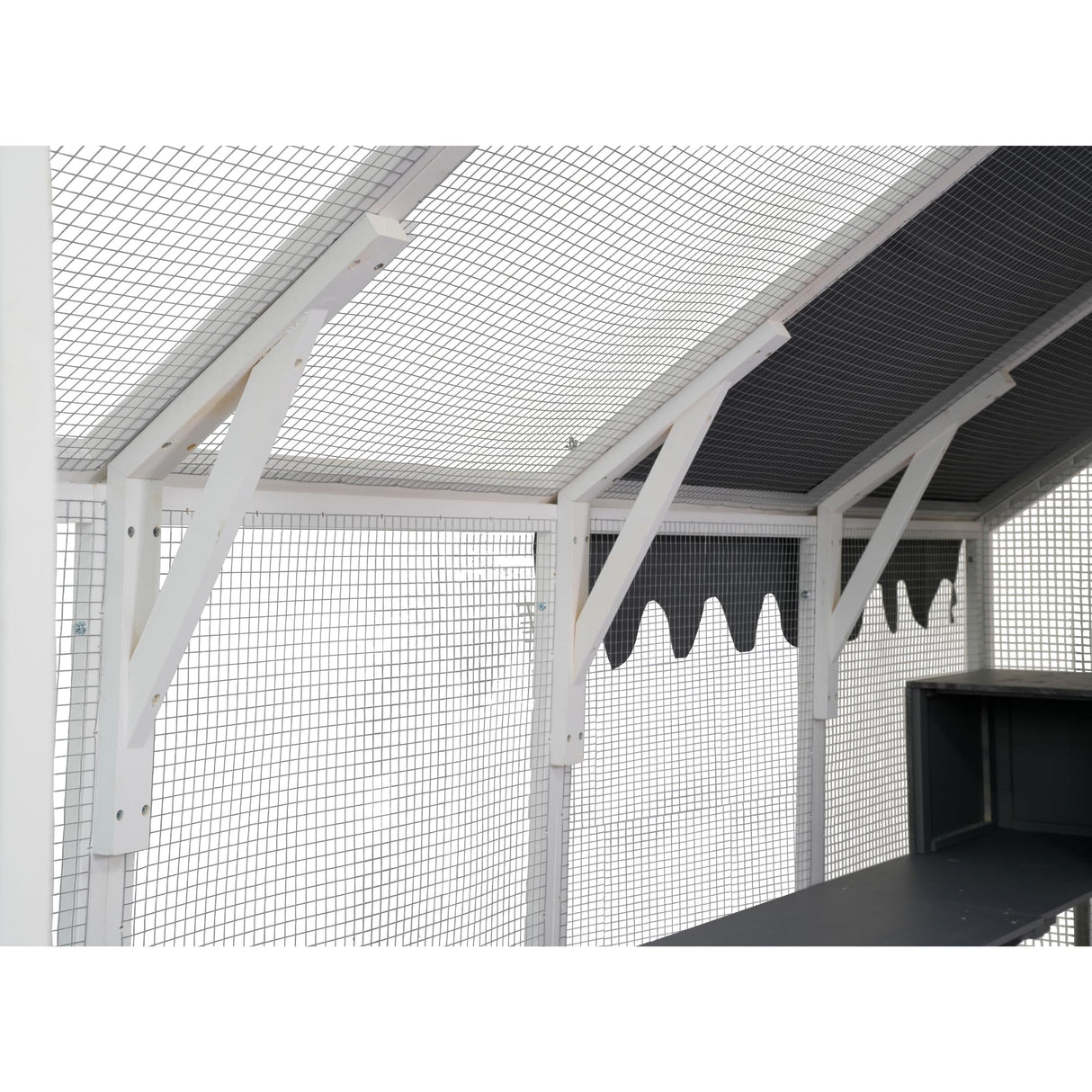 YOPTO Wooden Catio Outdoor Cat Cage Enclosure with Weatherproof Roof, Cats Scratcher Ramp,Space Capsule Bed,Bridges and Resting Houses,Platforms,for Walk in Kitten Kennel,White YOPTO