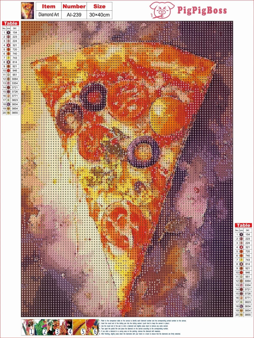 pigpigboss Pizza Diamond Painting Kit, 5D Full Round Drill Fruit Pizza Picture Gem Diamond Art Dots for Adult Beginner Home Kitchen Wall Holiday Decor (12 X 16 Inches) pigpigboss