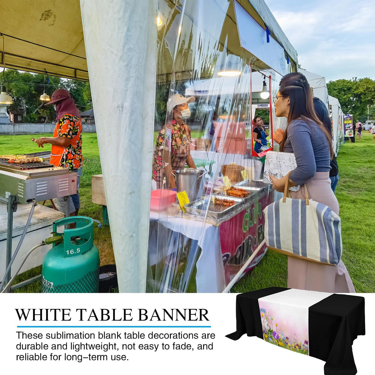 Breling 1 Pcs Sublimation Table Runner Heat Transfer 24 x 72 Inch Table Cover Waterproof White Table Runner Machine Washable Twill Blanks Table Banner for Birthday Wedding Party Banquet Restaurant Breling