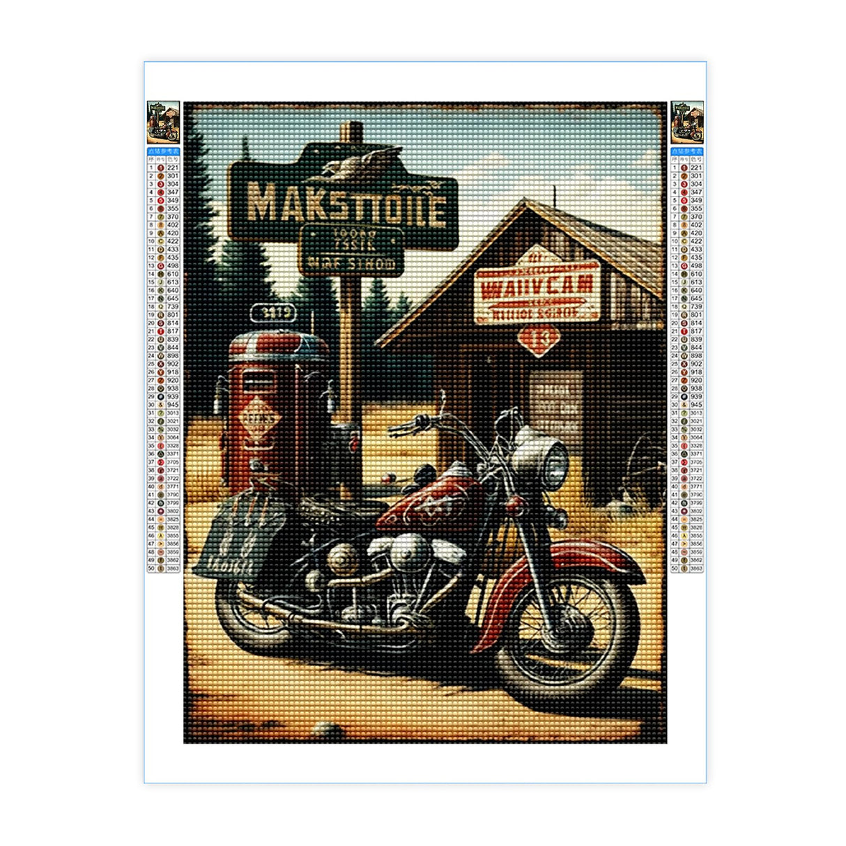 Noche Motorcycle Diamond Painting Kit for Adults, Diamond Art Racing Car, Full Drill Round Rhinestone Craft Canvas for Home Wall Decor 12x16 inch Noche