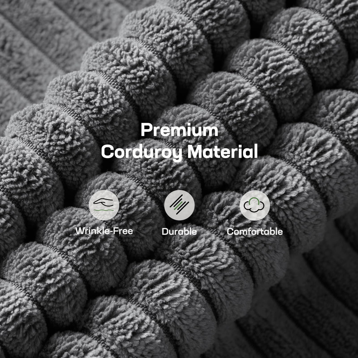 Marsail Futon Sofa Bed, Futon Couch with Adjustable Backrest & Armrests, Convertible Small Sleeper Sofa Bed for Small Apartments, Study Room, Office, Corduroy Loveseat, Dark Grey Marsail