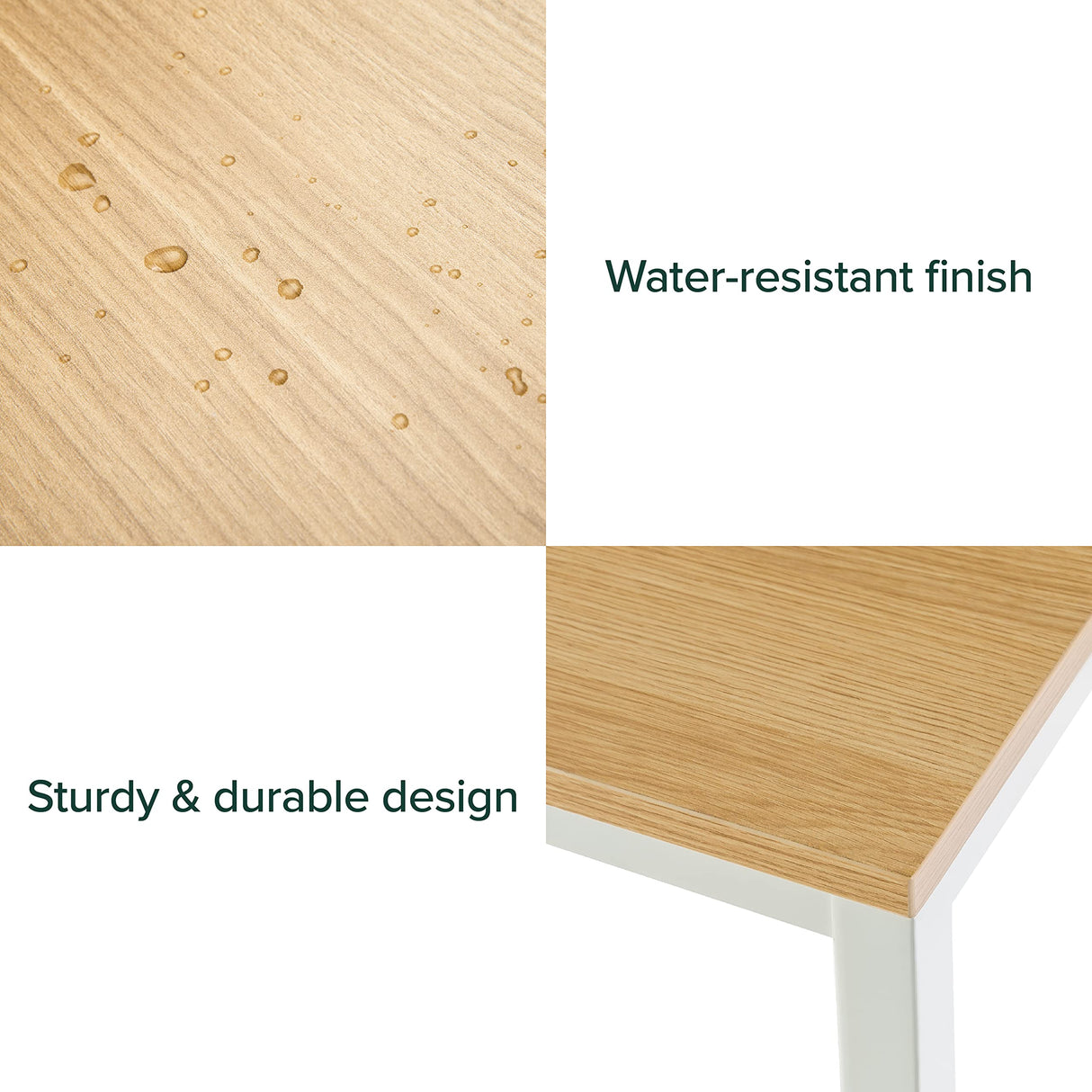 ZINUS Jennifer 63 Inch White Frame Desk, Computer Workstation, Office Desk, Easy Assembly, Natural Zinus