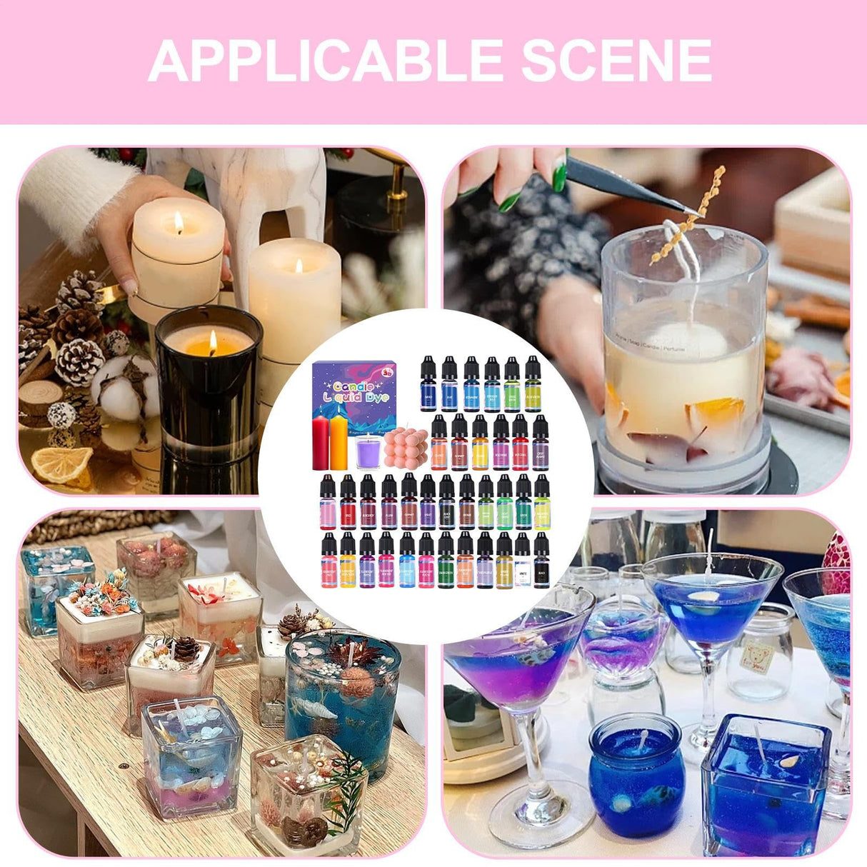 Candle Dye - Liquid Oil-Based Candle Dye | Candle Making Dye Colors | Liquid Concentrated Pigment | diyY Candle Making Pigment with 18 Or 24 Colors for Lip Gloss, Epoxy Resin WoodArtSupply