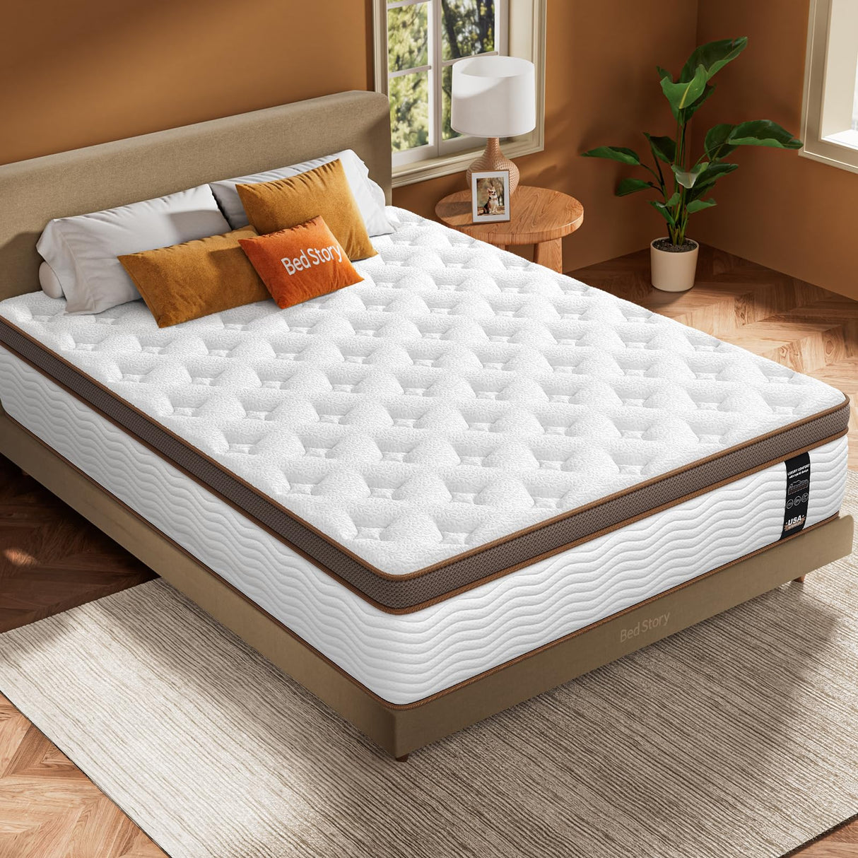 BedStory Premium Queen Mattress 12 Inch - Hybrid Mattress with Advanced Pocket Spring Technology - Optimal Spinal Support - Pain Relief and Motion Isolation, CertiPUR-US Certified BedStory