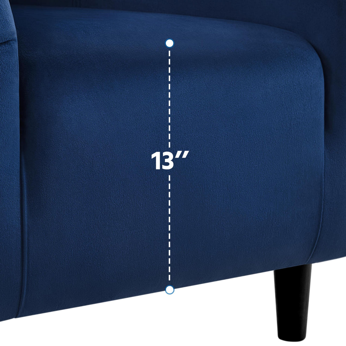 Yaheetech Velvet Club Chair, Modern Tufted Accent Chair with Armrest, Upholstered Barrel Chair with Solid Legs for Living Room/Bedroom/Study/Waiting Room, Navy Blue Yaheetech