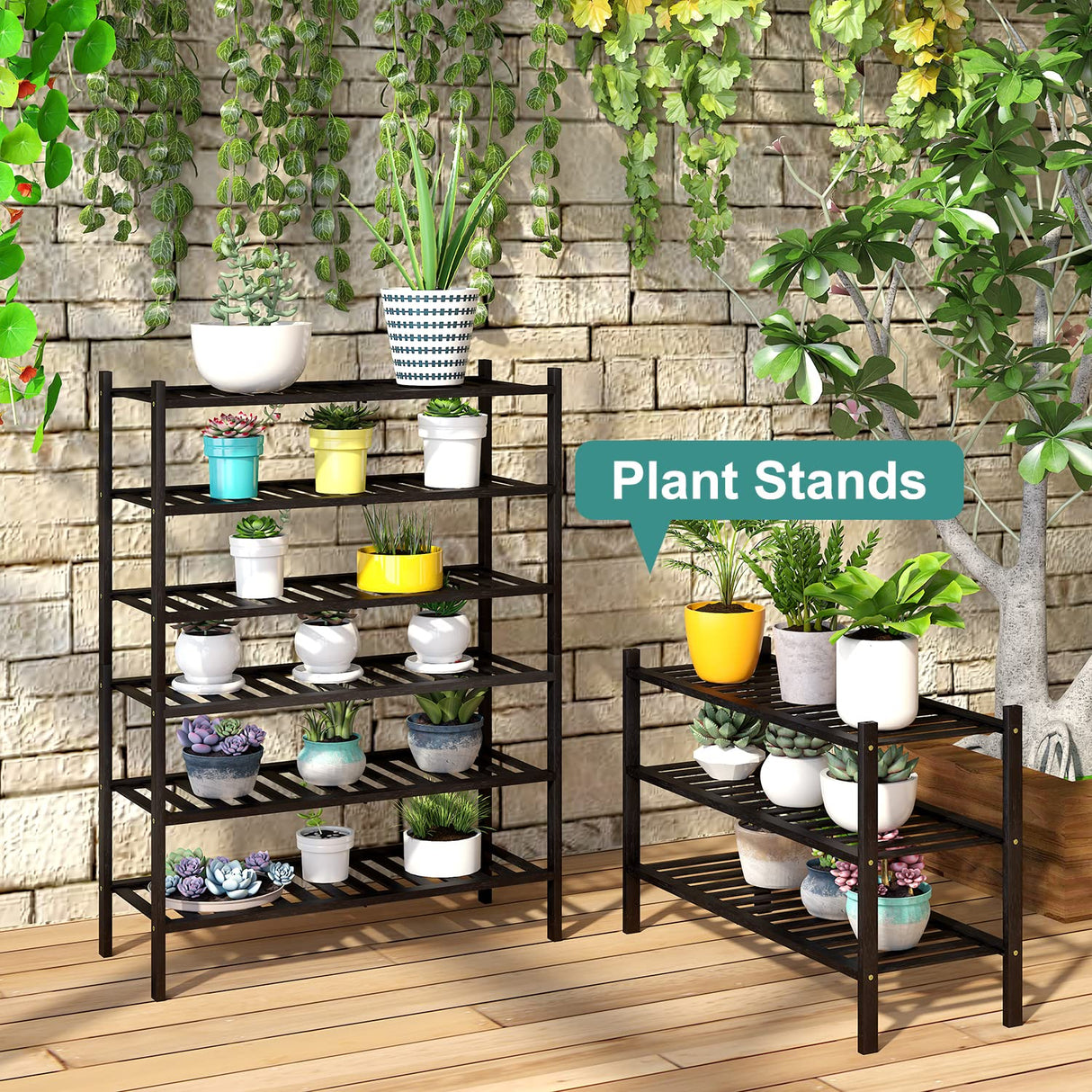 3-Tier Black Bamboo Shoe Rack for Entryway, Stackable | Foldable | Natural, Shoe Shelf Storage Organizer for Hallway Closet, Free Standing Shoe Racks for Indoor Outdoor viewcare
