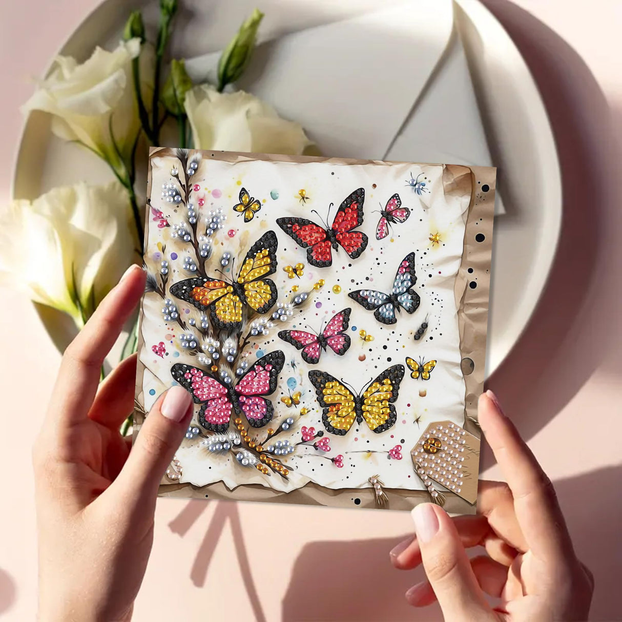 MaiYiYi 6 Pack DIY Frog Diamond Painting Greeting Cards Kit, Ladybug Diamond Art Greeting Cards, Butterfly Diamond Painting Cards for Family Friends Holiday Birthday MaiYiYi