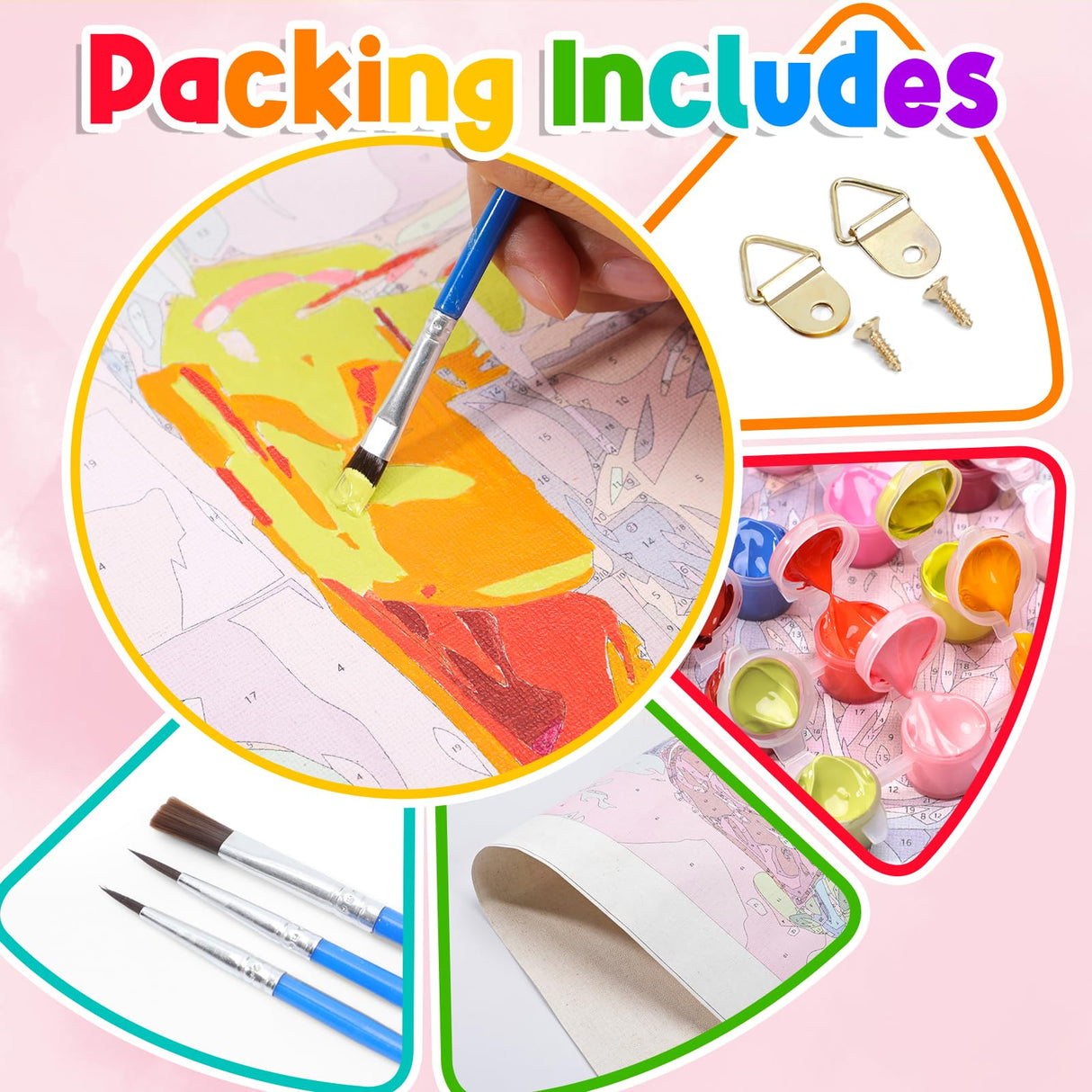 ZUVRDIAI Stained Glass Moon Woman Art Paint by Numbers Kits 16x20 Inch Canvas Moon Fairy Crescent Flowers Stars DIY Oil Painting for Adults Beginner with Brushes Acrylic Paints Drawings(No Frame) ZUVRDIAI