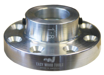 Easy Wood Tools 3" Diameter Bright Polished Aluminum Faceplate (F430) with 1" X 8 TPI (F430) Diameter Faceplate with Set Screws, 8 Large Mounting Screw Holes, Spanner Hole