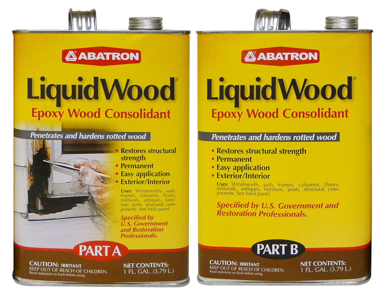 Abatron LiquidWood 2 Gallon Kit 2 Part Structural Epoxy Wood Hardener and Consolidant Resin. Abatron