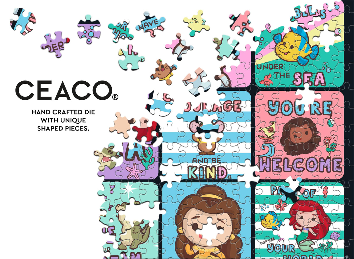 Ceaco - Disney - Princess Collage - Glitter Puzzle - 100 Piece Jigsaw Puzzle Ceaco