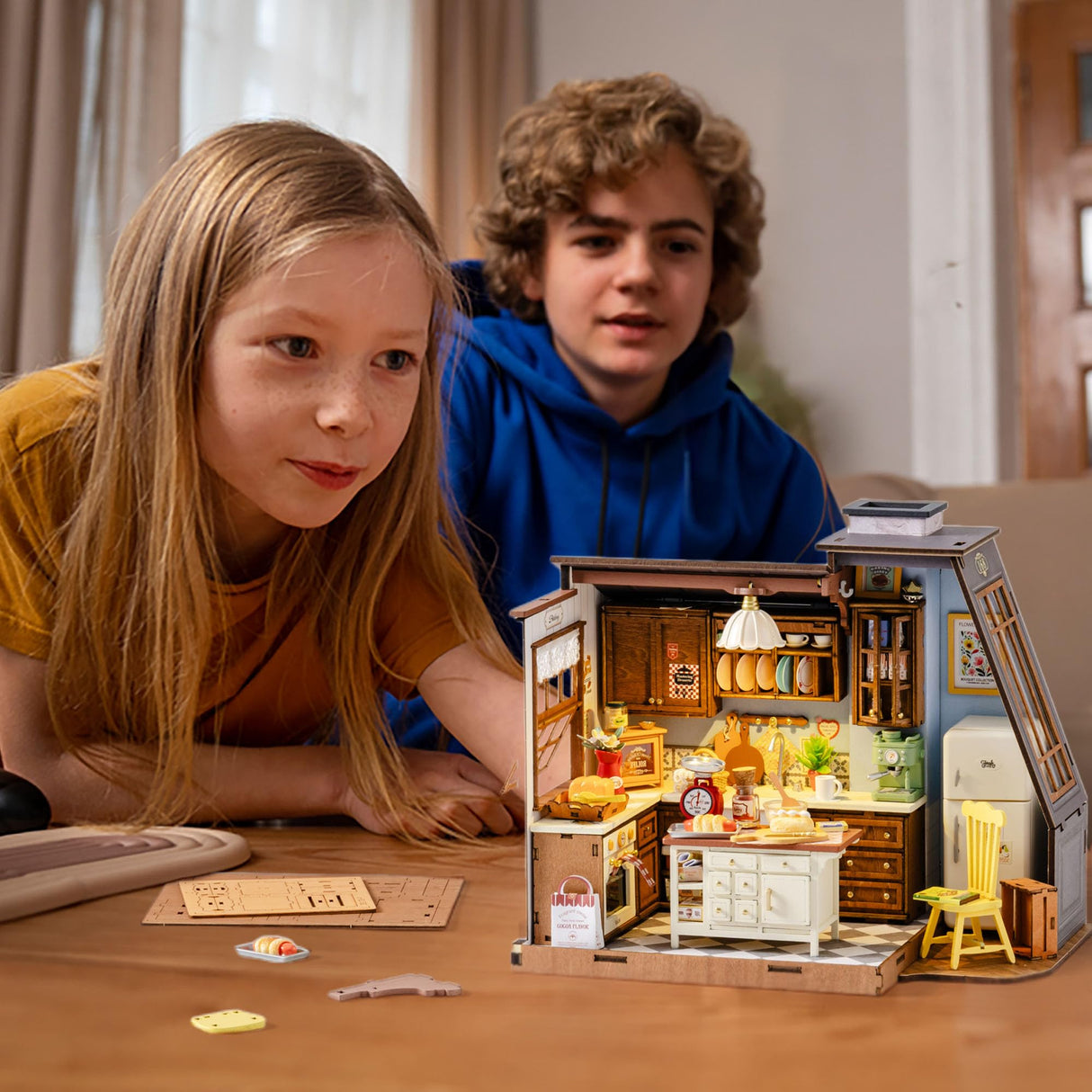 Rolife DIY Miniature House Kit for Adults, Mini Wooden Dollhouse Kit, Tiny House Diorama Building Kits-Birthday Christmas Craft Hobbies Gift for Teens Kids (Baking Kitchen) Rolife