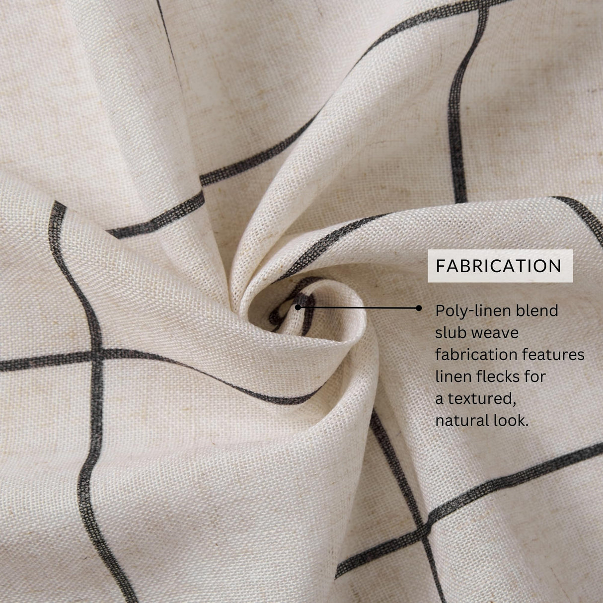 Elrene Home Fashions Brighton Windowpane Plaid Blackout Window Curtain, Living Room and Bedroom Drape with Rod Pocket Tabs, 52" x 95", 1 Panel, Black Elrene