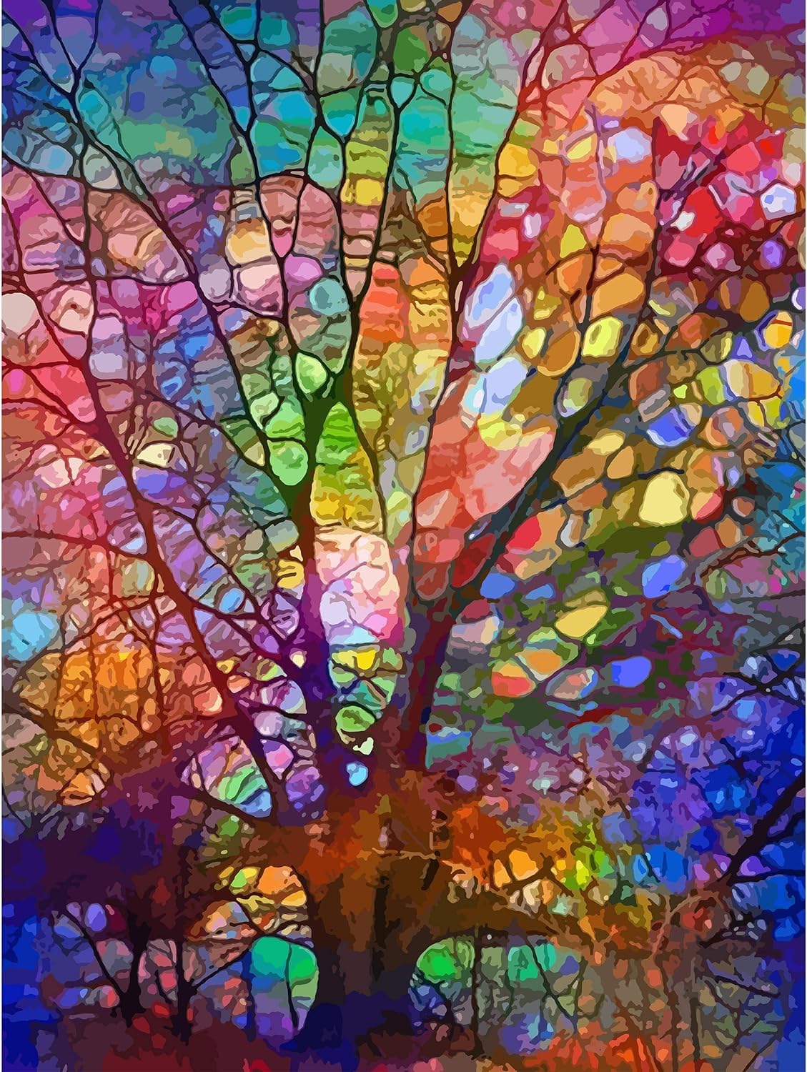 GMETNIC The Tree of Life Diamond Painting Kits, Diamond Art Kits for Adults 5d Diamond Painting for Beginners, Abstract Art Wall Decor Gifts Round Diamonds Full Drill Pintura De Diamantes12x16inch GMETNIC