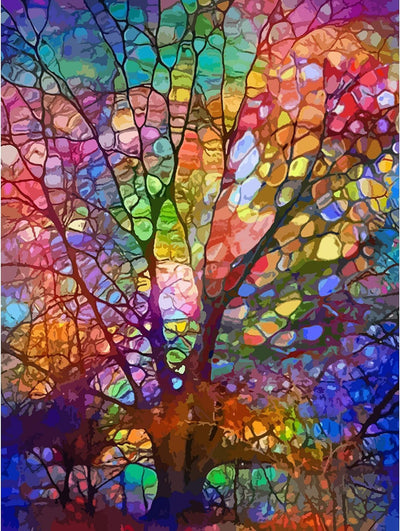 GMETNIC The Tree of Life Diamond Painting Kits, Diamond Art Kits for Adults 5d Diamond Painting for Beginners, Abstract Art Wall Decor Gifts Round Diamonds Full Drill Pintura De Diamantes12x16inch