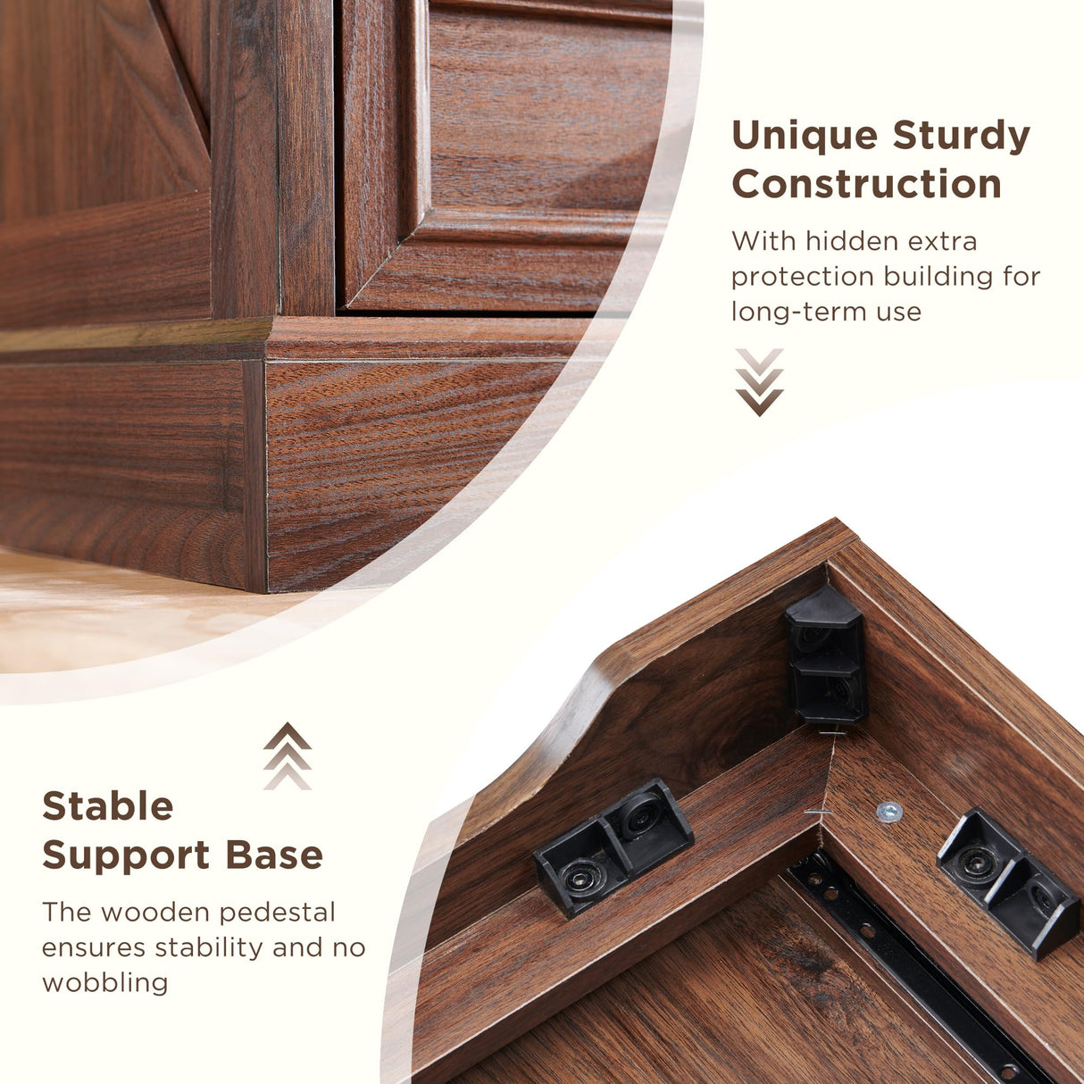 ACCOHOHO Farmhouse Nightstand with Charging Station, 24 Inch Wide End Table with 3 Large Drawers & Bar Handles, Rustic Wood Small Dresser Chest of Drawers for Bedroom, Living Room, Closet, Brown ACCOHOHO