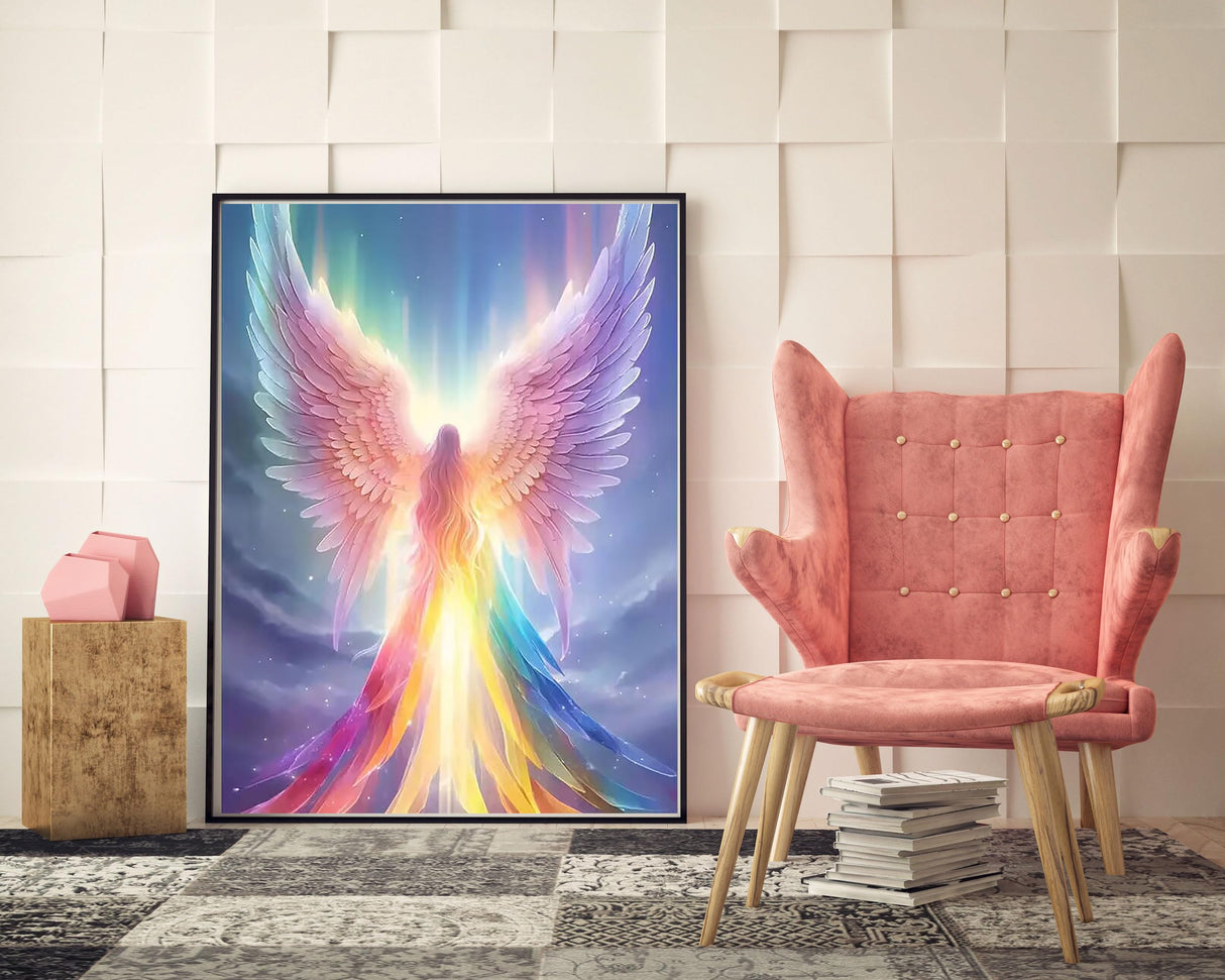 BYGFHLYW Rainbow Angel 5D Diamond Painting Kits for Adults Beginners,DIY Diamond Art Kit Full Round Drill,Paint by Diamonds Dot Gem Arts and Crafts Crystal Sets,Home Wall Decor 11.8x15.7inch BYGFHLYW