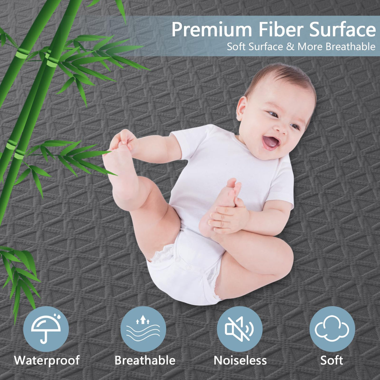 Premium Waterproof Mattress Protector Queen Size, Breathable Bed Cover 3D Air Fabric Cooling Mattress Pad Cover Smooth Soft Noiseless Washable, 8''-21'' Deep Pocket (Gray) GOPOONY