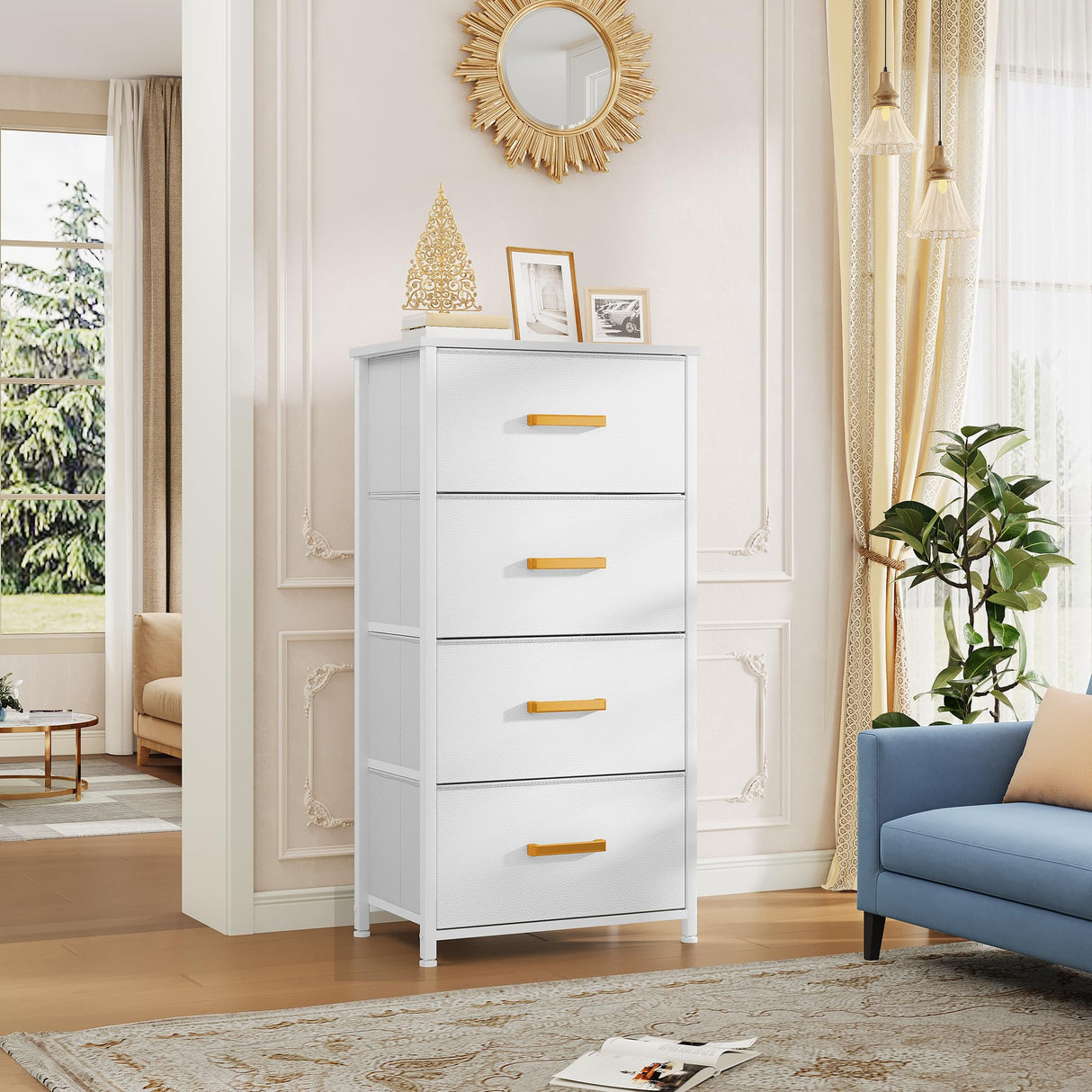 YITAHOME Dresser with 4 Drawers - Fabric Storage Tower, Organizer Unit for Room, Living Room, Hallway, Closets YITAHOME