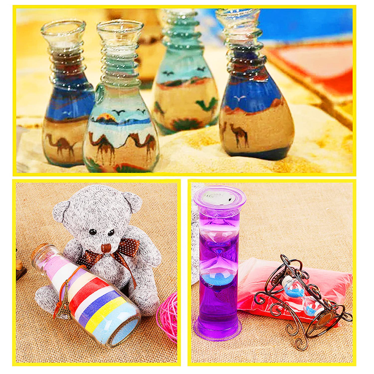 Guuozzli 36 PCS Art Sand Kit, DIY Scenic Sand Painting & Wedding Decoration Bottles Guuozzli