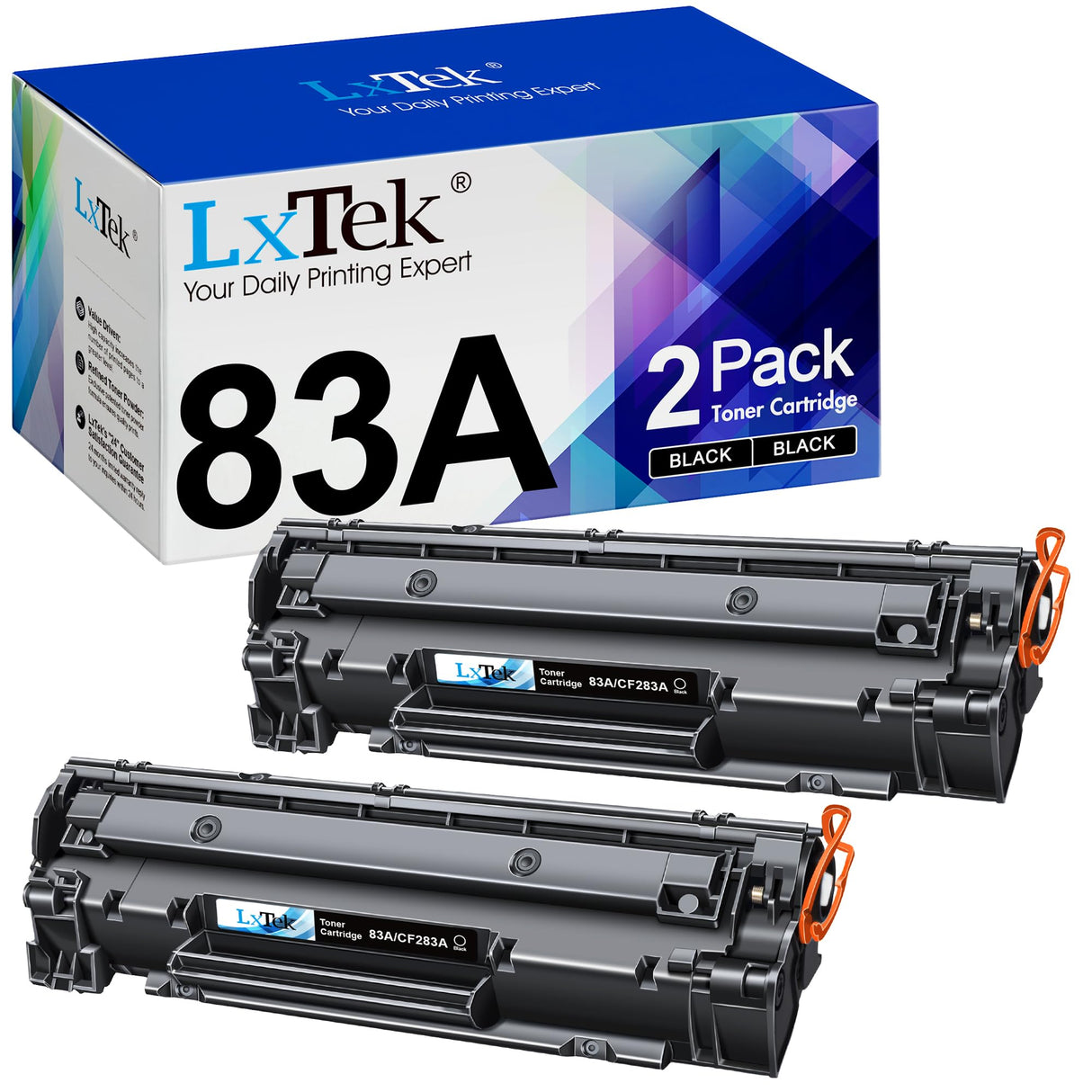 LxTek Compatible Toner Cartridge 83A Replacement for HP 83A CF283A Compatible with Laserjet Pro MFP M125nw M201dw M225dw M201n M125a M127fn M127fw, 2 Black LxTek