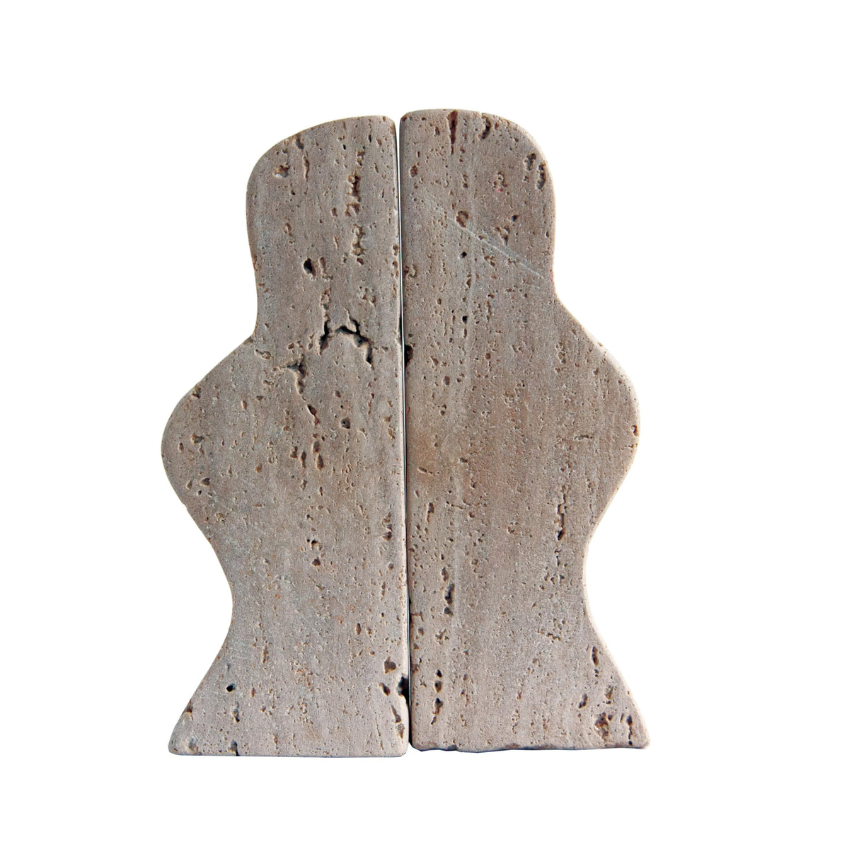 Creative Co-Op Decorative Travertine Wave Bookends, Natural, Set of 2 Creative Co-Op