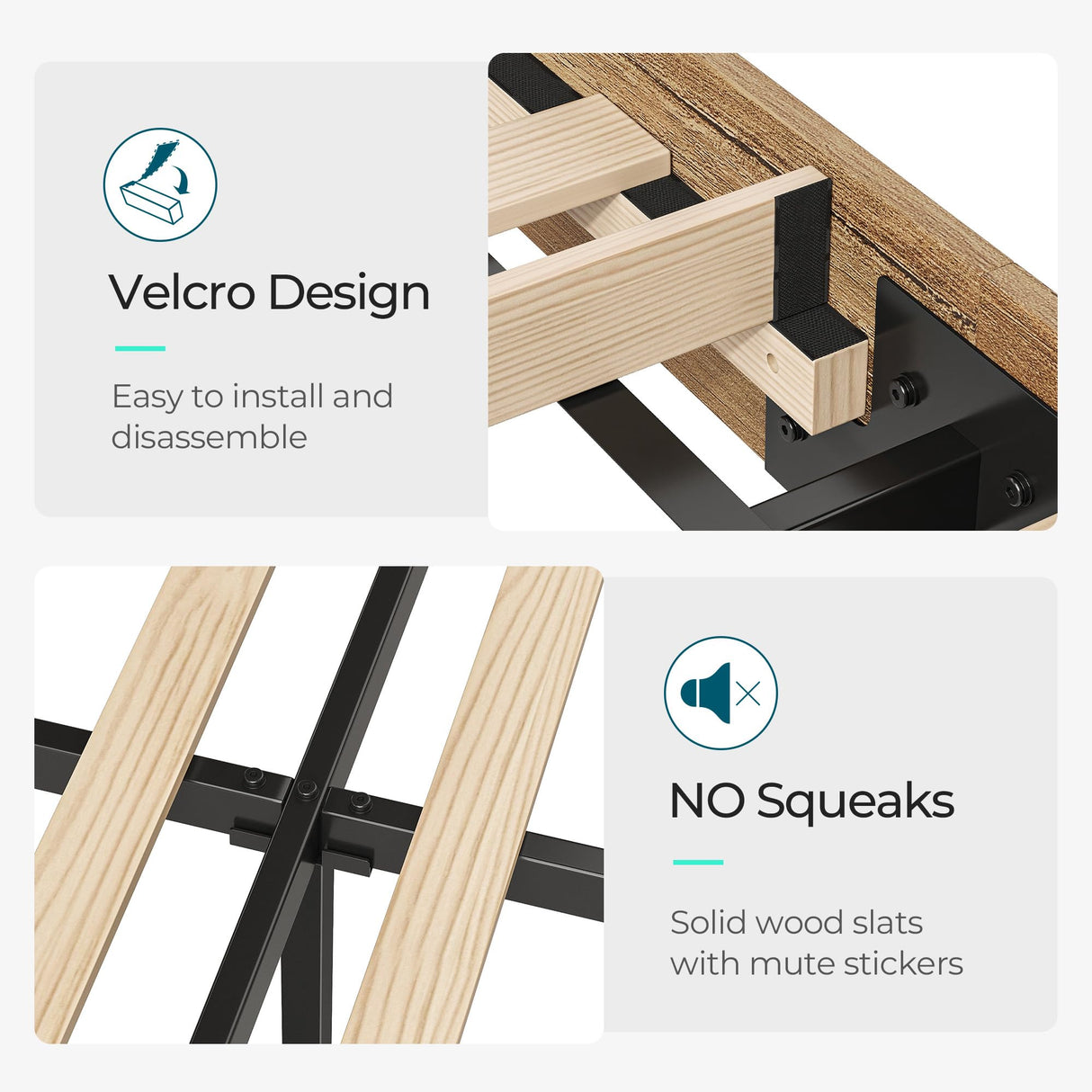 LINSY Wood Full Size Bed Frame with Ergonomic Headboard, Farmhouse Beds Frame Full with Storage Shelf, 45-Min Fast Assembly Wood Bed Full, Noise-Free, No Box Spring Needed - Brown LINSY