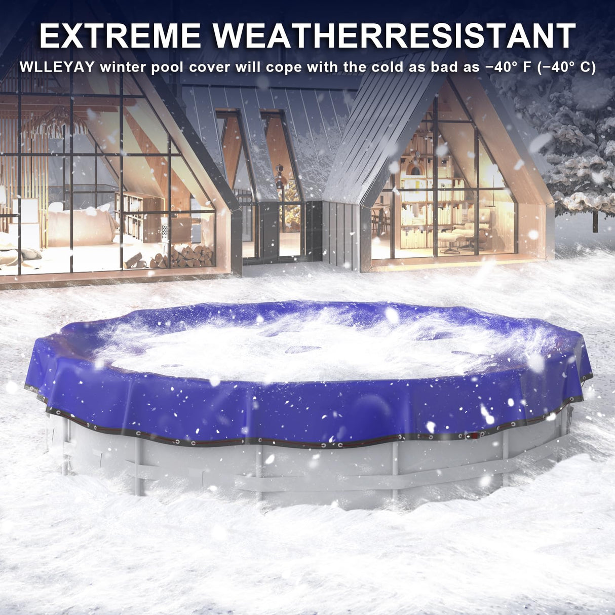 【New Upgrade】 Winter Pool Cover 18 ft Round for Above Ground Pools, Extra Thick Durable Above Ground Swimming Pool Protection Cover, Encryption Grommets,Cold and UV Resistant with Premium Winch,Cable WLLEYAY