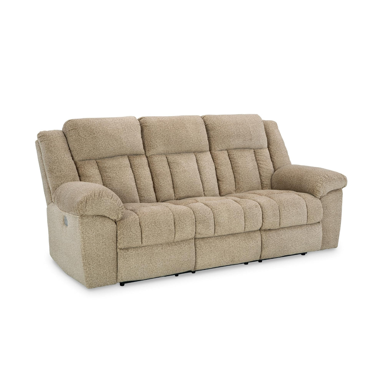 Signature Design by Ashley Tip-Off Classic Wall Hugger Power Reclining Sofa with Adjustable Headrest and USB Ports, Light Brown Signature Design by Ashley