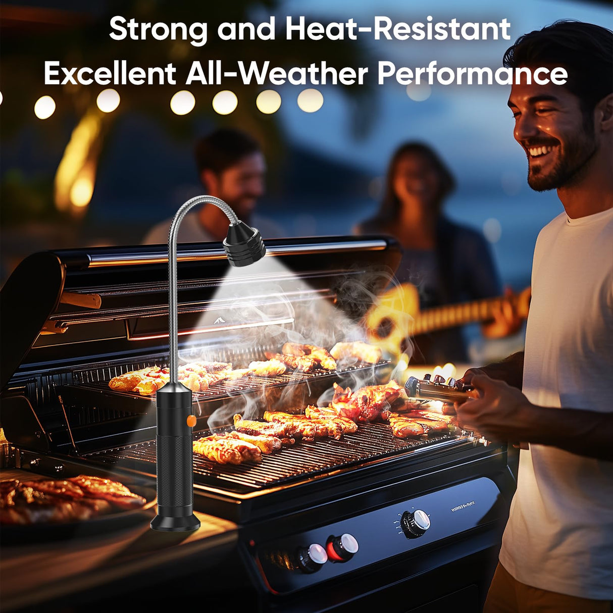 Grill Light BBQ Grilling Accessories: Unique Valentines Day Gifts for Him Men Dads Husbands Grandpas, Cool Mens Gifts Outdoor Bright Magnetic LED BBQ Light, Smoker Grill Accessories Tools, 2 Pack RVZHI