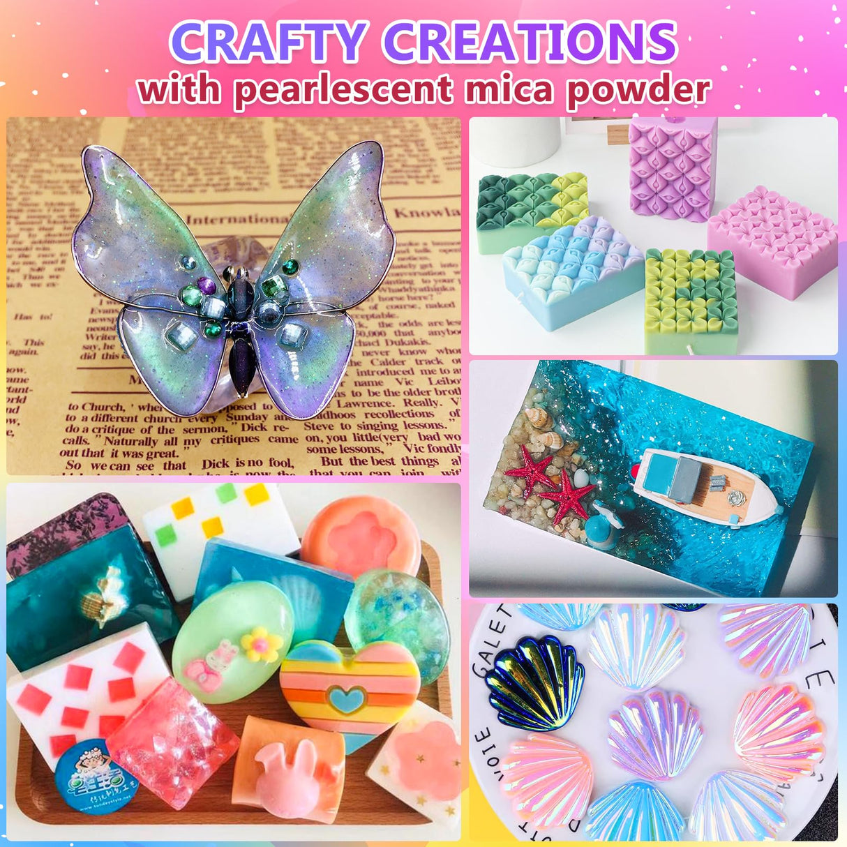 Mica Powder 12 Colors Pearlescent Pigment - for Resin Epoxy, Soap Making, Nail Polish, Lip Gloss, Eye Shadow, Bath Bomb, Slime & Candle - 10g Each Bottle(Mica Iron Metal Hues) CHANGTIKEJI